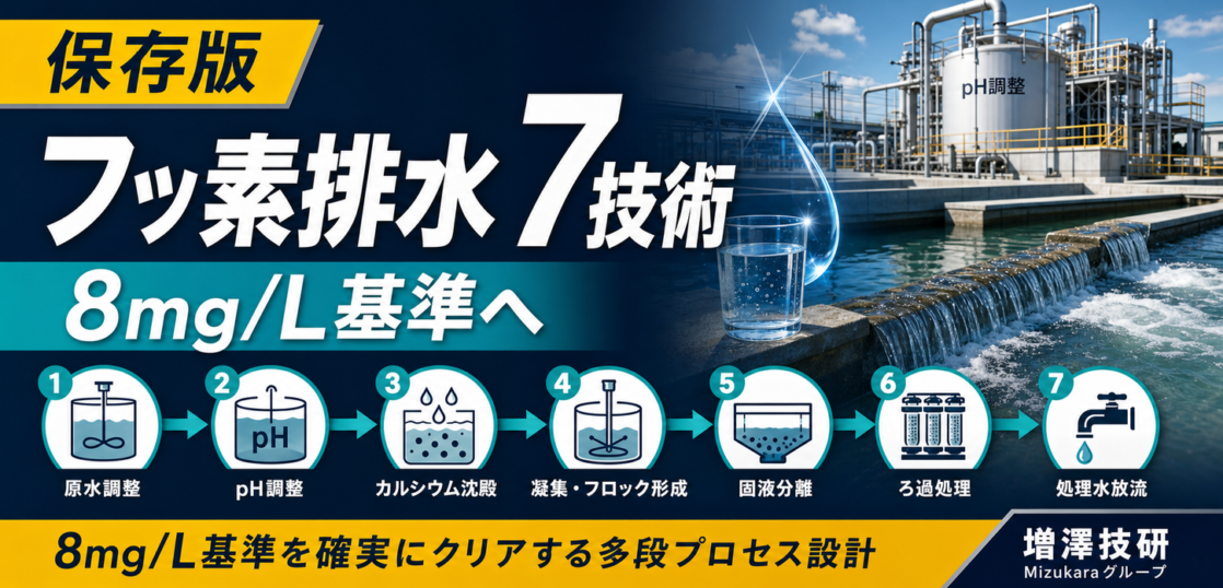 フッ素排水を8mg/L基準まで処理する技術と多段設計のサムネイル