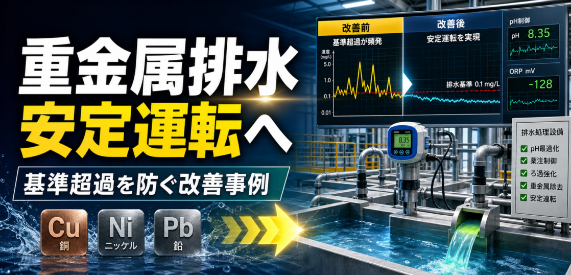 重金属排水の不安定運転を改善し安定運転を実現する事例サムネイル