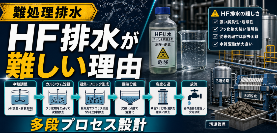 フッ化水素排水処理が難しい理由と多段プロセス設計のサムネイル