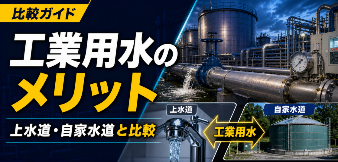 工業用水利用のメリットと上水道・自家水道との違いを解説するサムネイル