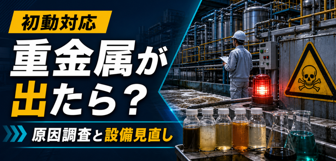 工場排水で重金属が検出された時の初動対応と設備見直しを解説するサムネイル