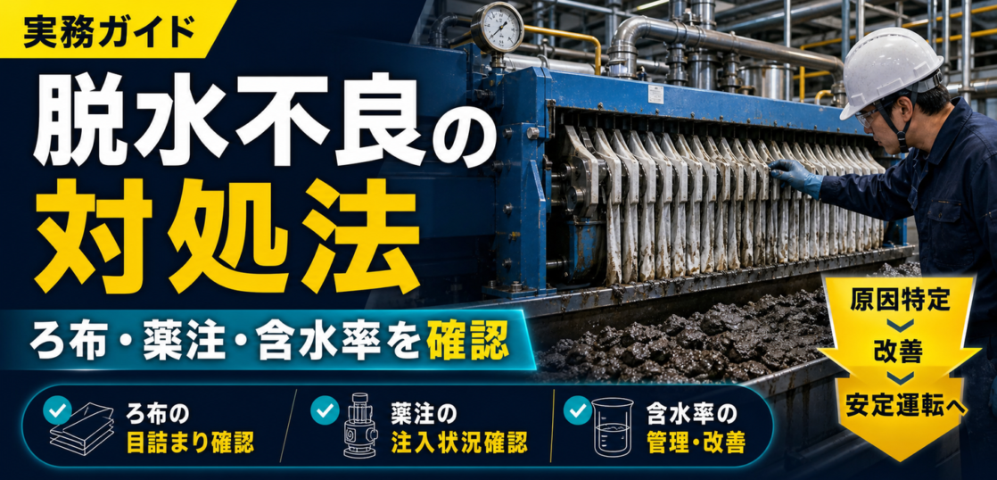 フィルタープレスの脱水不良を含水率・ろ布・薬注から見直すサムネイル