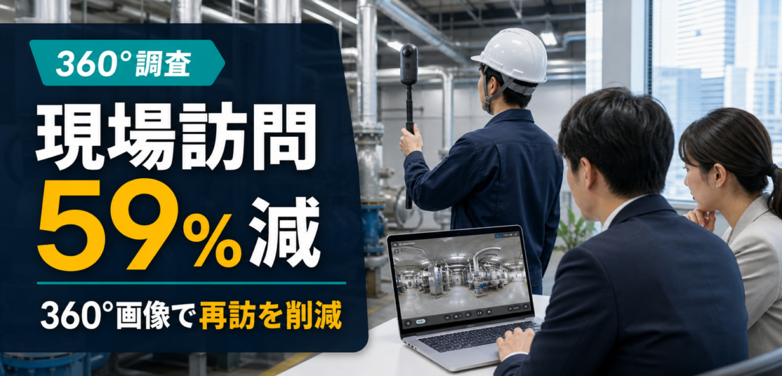 360度カメラで現場訪問回数を59％削減するサムネイル